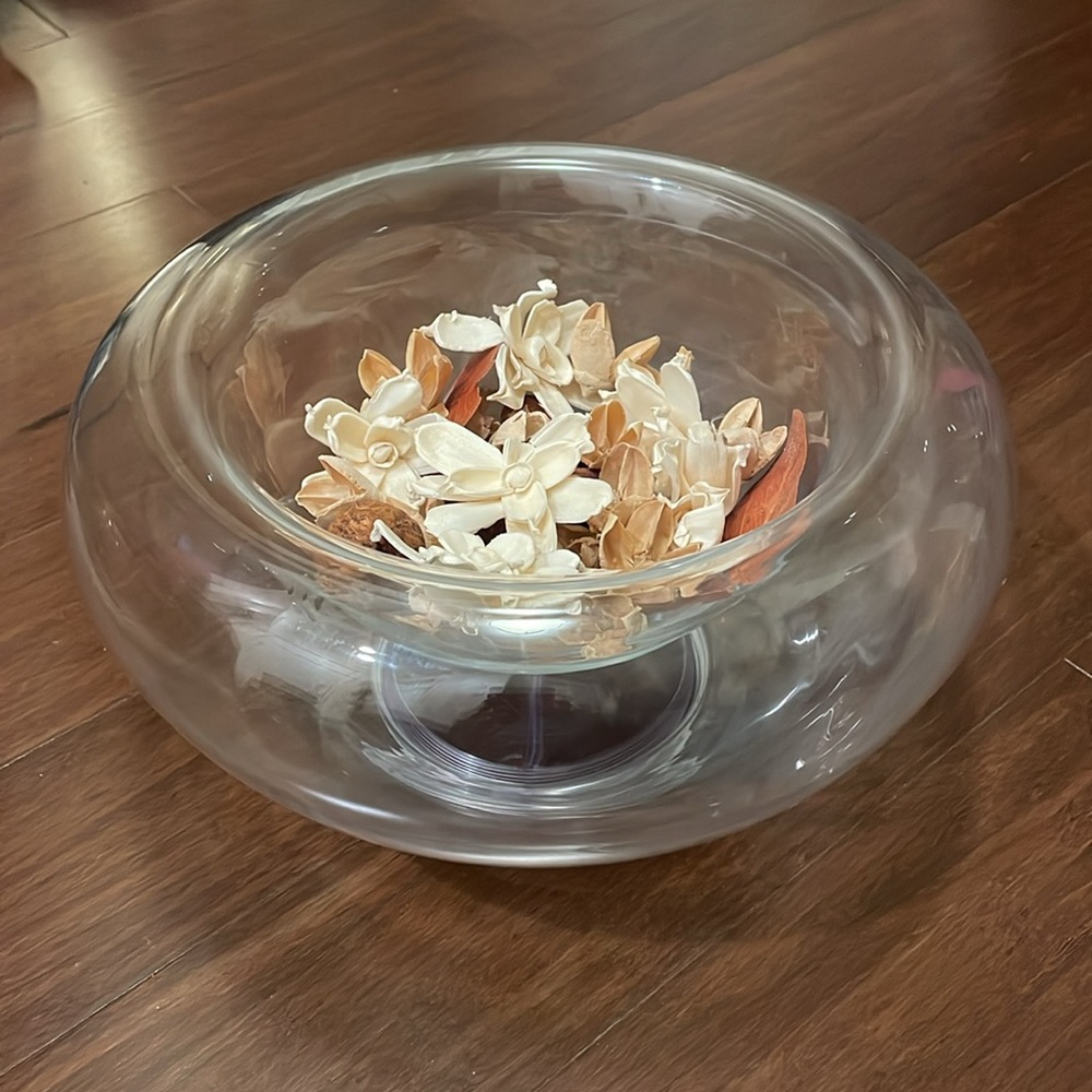 Glass Serving Dish / Vase with fillable bottom